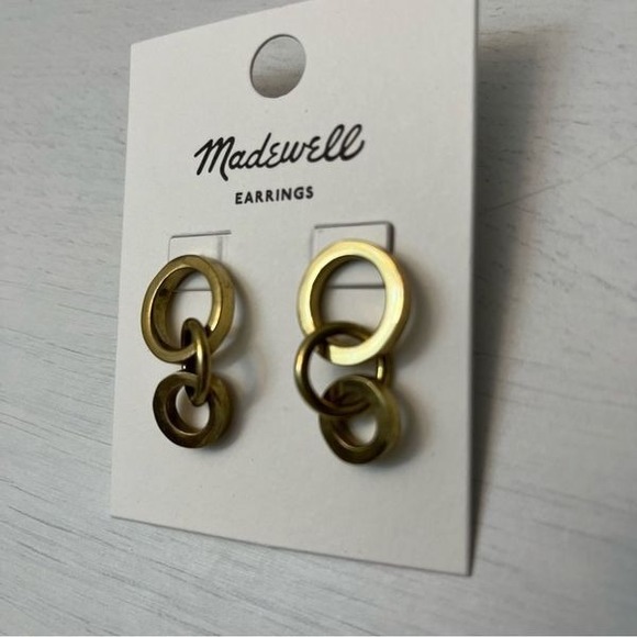 Madewell To The Market Link Earrings Brass‎ Ringlet NWT - Picture 7 of 7